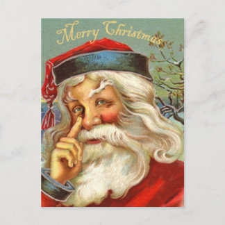 Tarjeta postal antigua de Santa Navidades