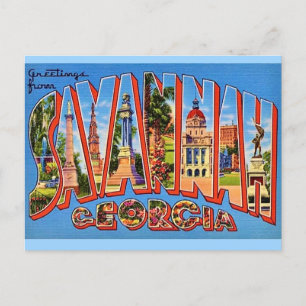 Tarjeta postal antigua de Savannah Georgia