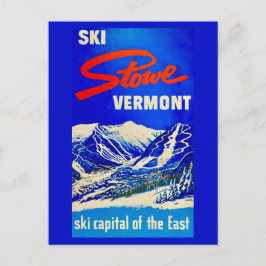 Tarjeta postal antigua de Ski Stowe Vermont