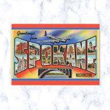 Tarjeta postal antigua de Spokane Washington con l