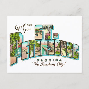 Tarjeta postal antigua de St Petersburg FL