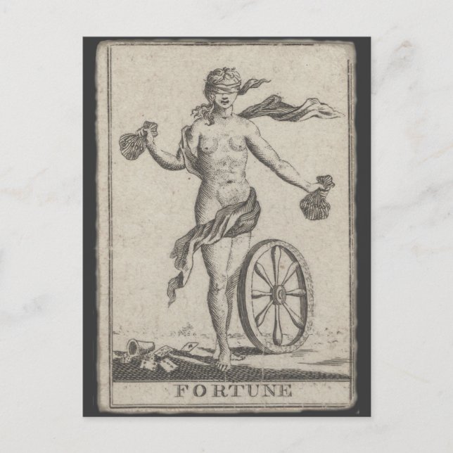 Tarjeta postal antigua de Tarot adivinatorio (Anverso)