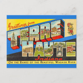 Tarjeta postal antigua de Terre Haute Indiana