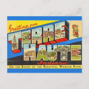 Tarjeta postal antigua de Terre Haute Indiana