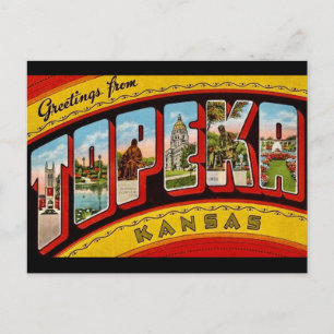 Tarjeta postal antigua de Topeka Kansas