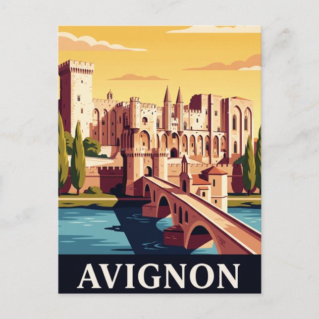 Tarjeta postal antigua de viaje Avignon (Anverso)