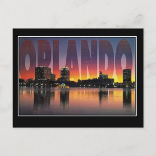 Tarjeta postal antigua de viaje de Orlando Florida