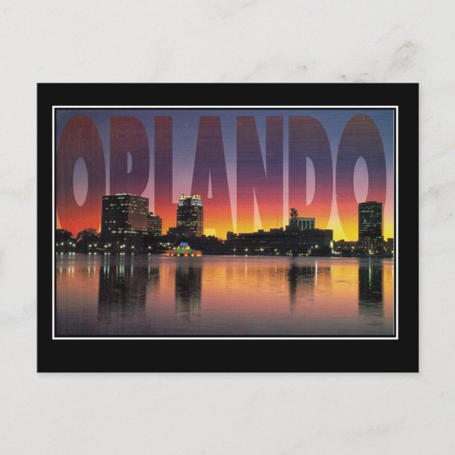 Tarjeta postal antigua de viaje de Orlando Florida (Anverso)