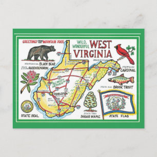 Tarjeta postal antigua de Virginia Occidental