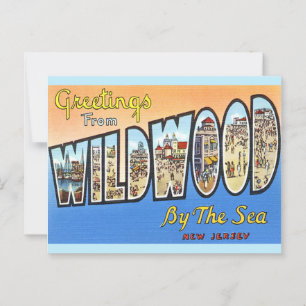 Tarjeta postal antigua de Wildwood NJ