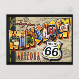 Tarjeta postal antigua de Winslow Arizona