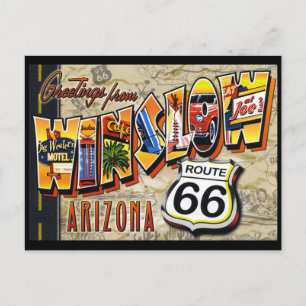 Tarjeta postal antigua de Winslow Arizona