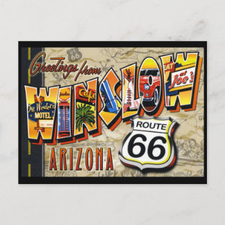 Tarjeta postal antigua de Winslow Arizona