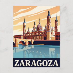 Tarjeta postal antigua de Zaragoza