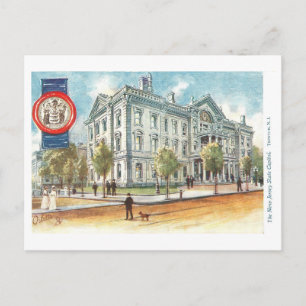 Tarjeta postal antigua del Capitolio de Nueva Jers