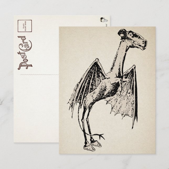 Tarjeta postal antigua del Diablo de Jersey  (Anverso / Reverso)