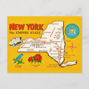 Tarjeta postal antigua del estado de Nueva York