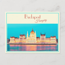 Tarjeta postal antigua del Parlamento de Budapest,