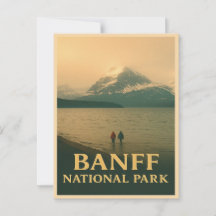 Tarjeta postal antigua del Parque Nacional Banff