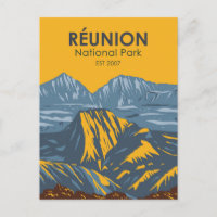 Tarjeta postal antigua del Parque Nacional Reunión