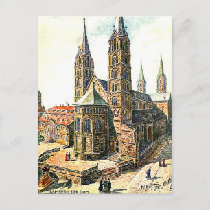 Tarjeta postal antigua - Der Dom, Bamberg, Bayern
