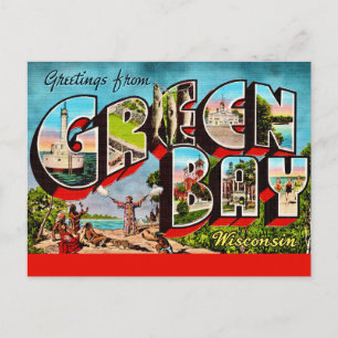 Tarjeta Postal Antigua Green Bay WI