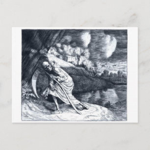 Tarjeta postal antigua Grim Reaper 1