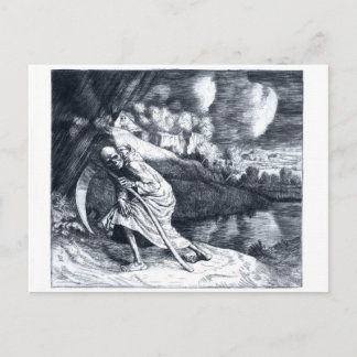 Tarjeta postal antigua Grim Reaper 1