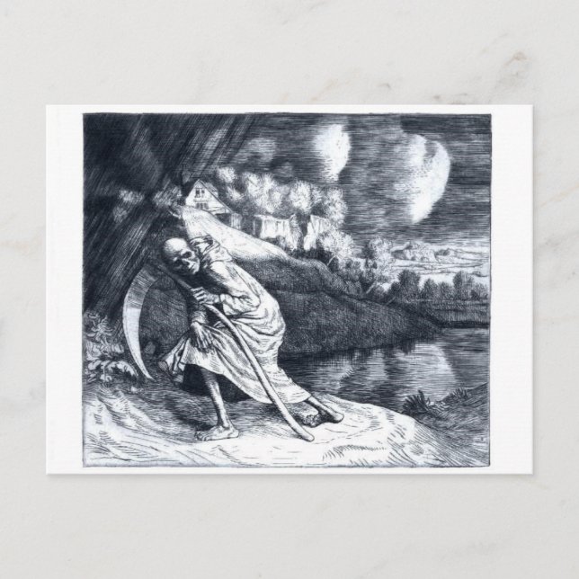 Tarjeta postal antigua Grim Reaper 1 (Anverso)