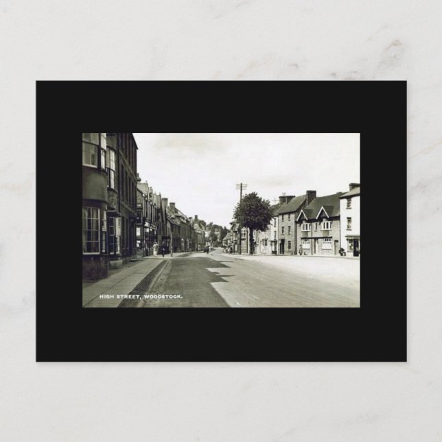 Tarjeta postal antigua - High Street, Woodstock, O (Anverso)