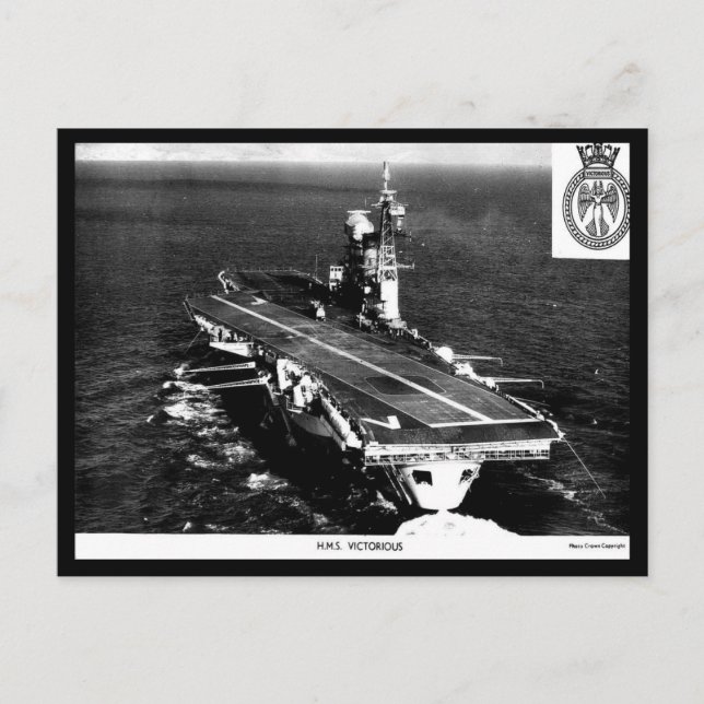 Tarjeta postal antigua - HMS Victorious (Anverso)