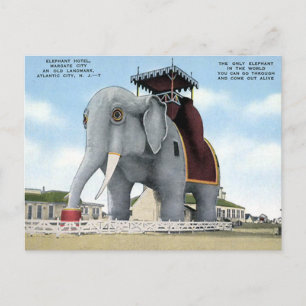 Tarjeta postal antigua - Hotel Elefante, Atlantic 