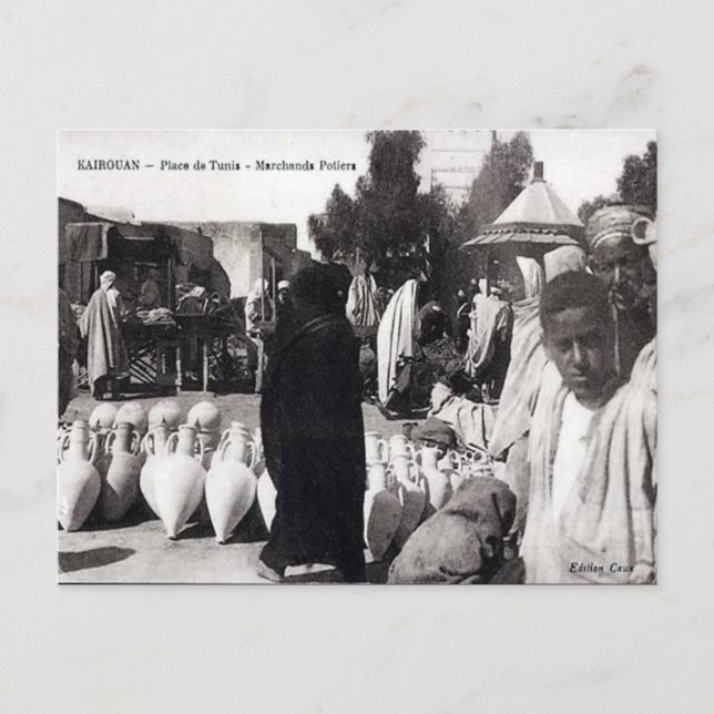 Tarjeta postal antigua - Kairouan, Túnez (Anverso)