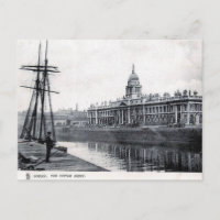 Tarjeta postal antigua - La Aduana, Dublín