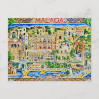 Tarjeta Postal Antigua Málaga España