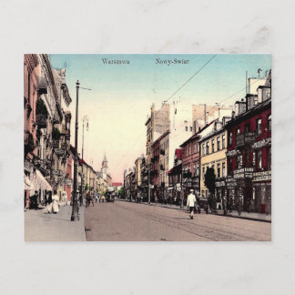 Tarjeta postal antigua - Nowy Swiat, Varsovia, Pol