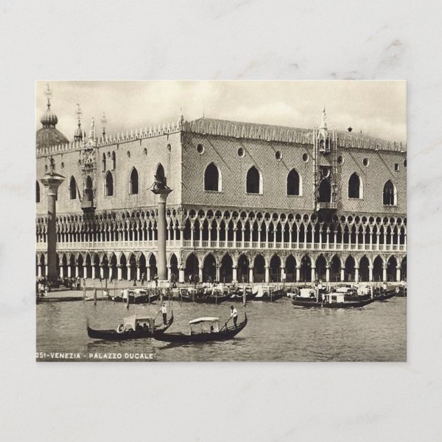 Tarjeta postal antigua - Palazzo Ducale, Venezia (Anverso)