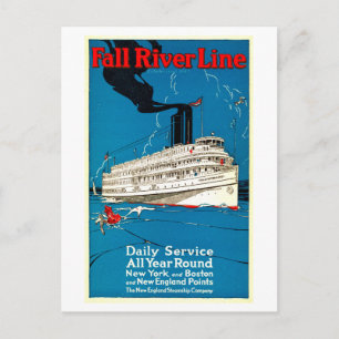 Tarjeta postal antigua para Fall River Line