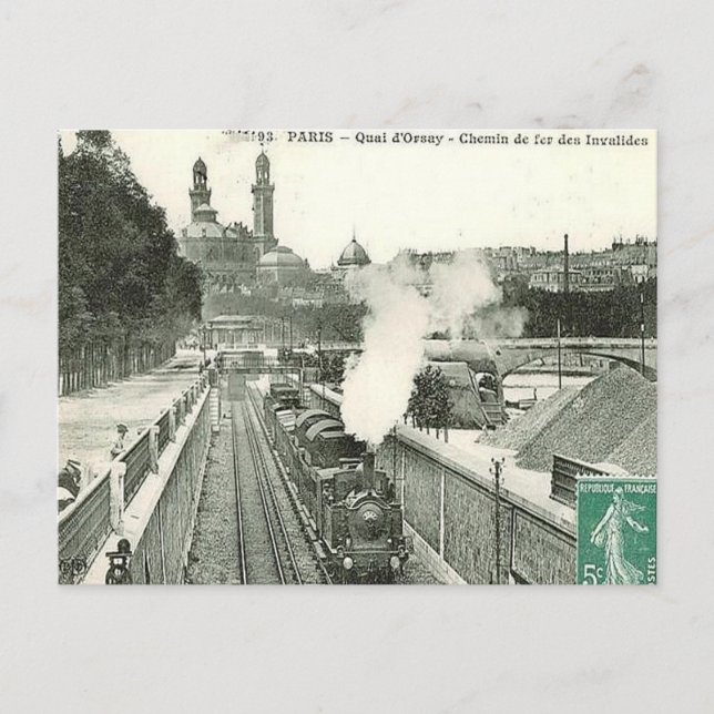 Tarjeta postal antigua - París, Quai d'Orsay (Anverso)
