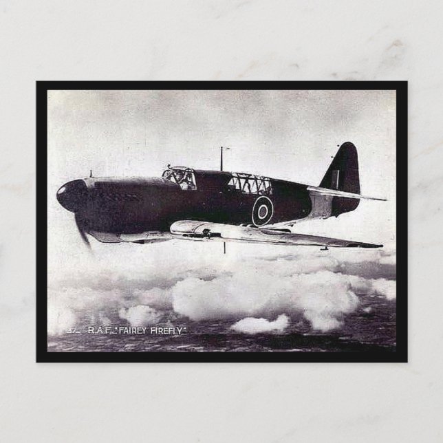 Tarjeta postal antigua - RAF Fairey Firefly (Anverso)