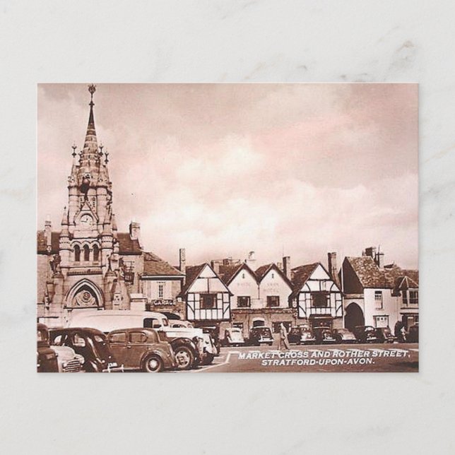 Tarjeta postal antigua - Rother St, Stratford-upon (Anverso)