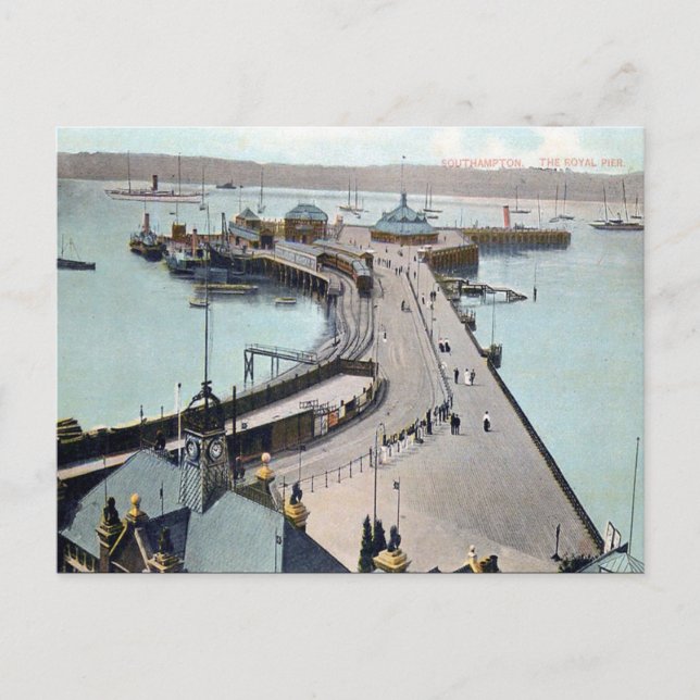 Tarjeta postal antigua - Royal Pier, Southampton (Anverso)