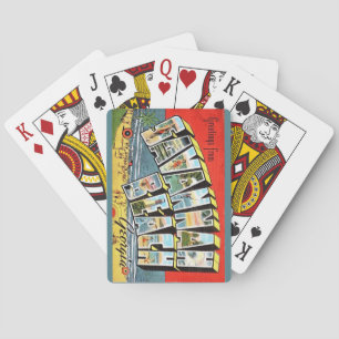 Tarjeta postal antigua Savannah Beach 2 Cartas par