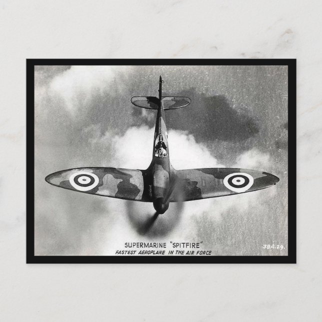 Tarjeta Postal Antigua - Supermarine "Spitfire" (Anverso)