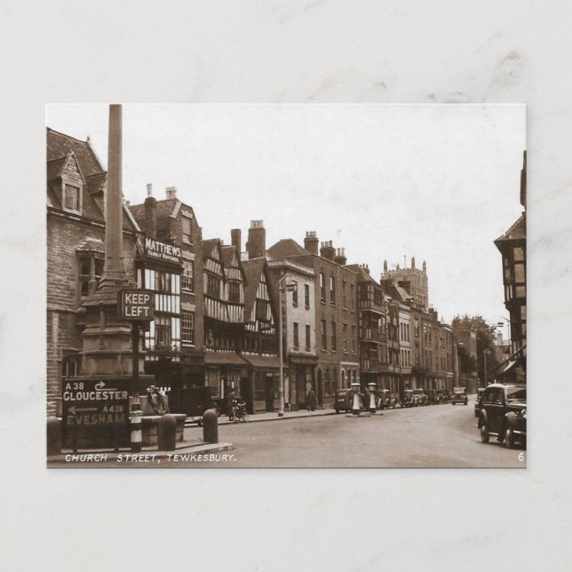 Tarjeta postal antigua - Tewkesbury, Gloucestershi (Anverso)