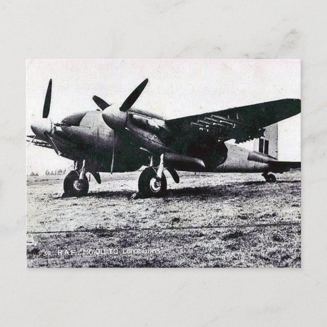 Tarjeta Postal Antigua - Un Mosquito de la RAF (Anverso)