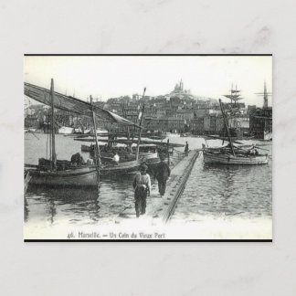 Tarjeta postal antigua - Vieux Port, Marsella