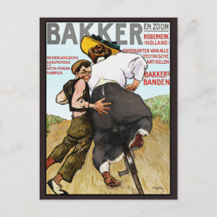 Tarjeta postal: anuncio antiguo de neumáticos de b