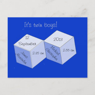 Tarjeta postal - Anuncio de nacimiento de niños ge