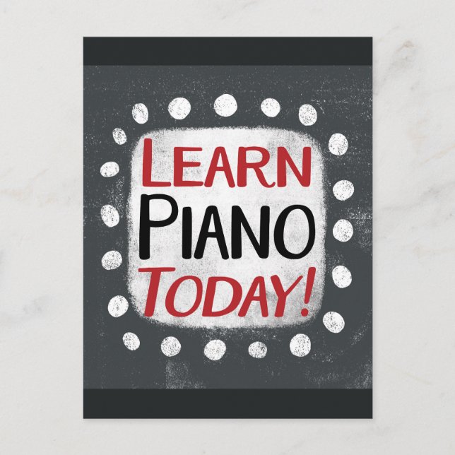 Tarjeta Postal Aprende Piano Hoy (Anverso)